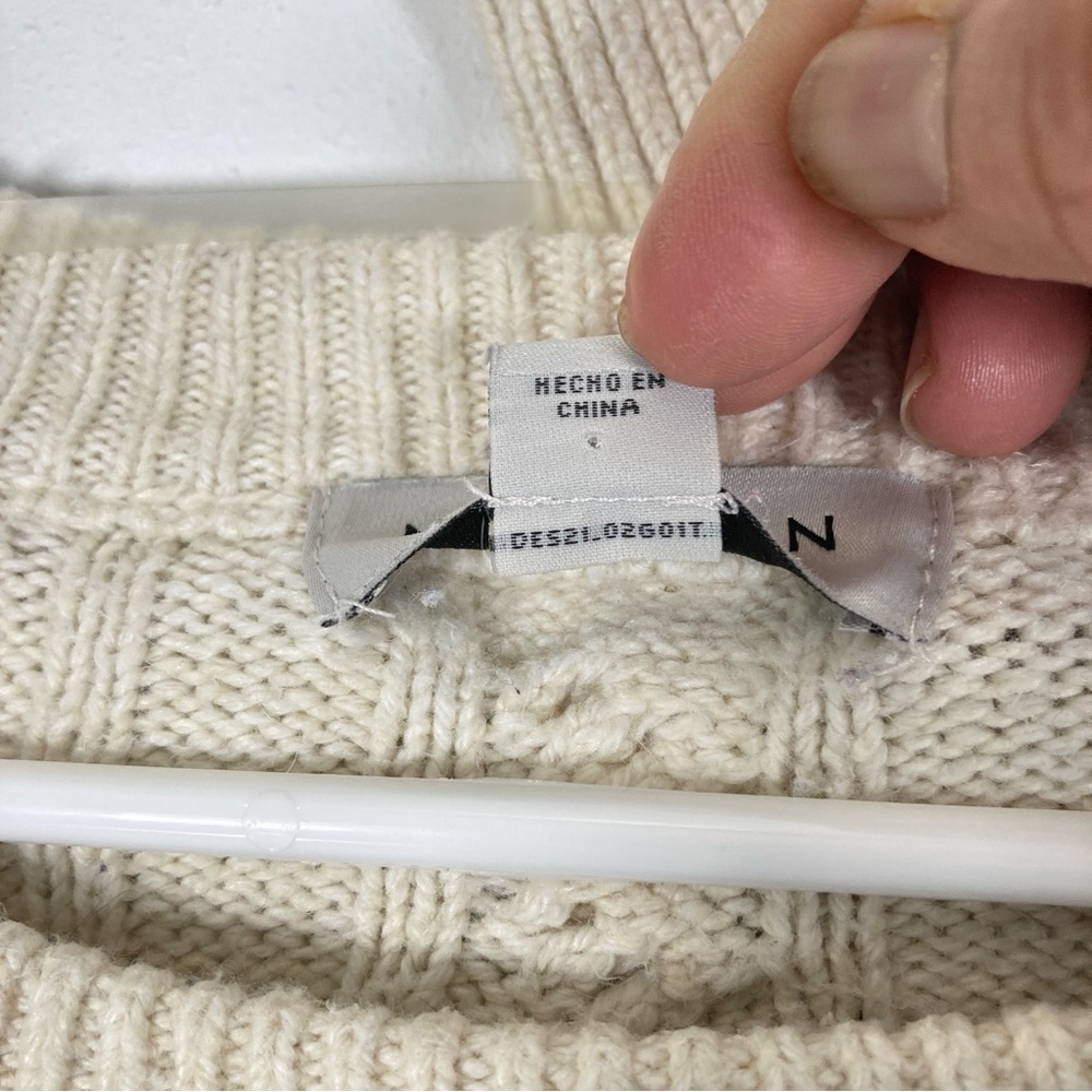 Nili Lotan Cream Cable Knit Crewneck Sweater - Picture 11 of 14